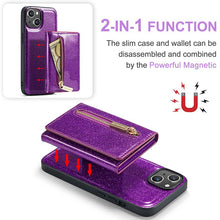 Load image into Gallery viewer, Casekis Glitter Cardholer Magnetic Phone Case for iPhone 14 Plus