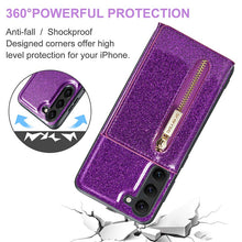 Cargar imagen en el visor de la galería, Casekis Glitter Cardholer Magnetic Phone Case for Galaxy S23 Plus 5G