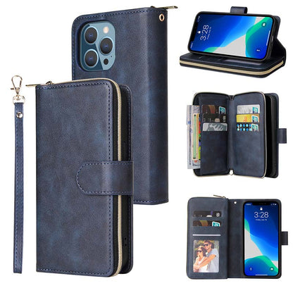 Casekis Leather Phone Case Nine Card zipper Wallet Phone Case for iPhone