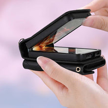 Carica l'immagine nel visualizzatore di Gallery, Casekis Crossbody Cardholder Phone Case For Galaxy Z Flip 5 Black
