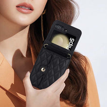 Carica l'immagine nel visualizzatore di Gallery, Casekis Crossbody Cardholder Phone Case For Galaxy Z Flip 5 Black
