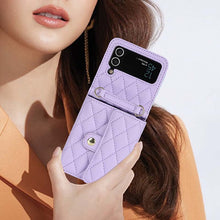 Load image into Gallery viewer, Casekis Crossbody Cardholder Phone Case For Galaxy Z Flip 4 Purple
