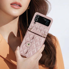 Load image into Gallery viewer, Casekis Crossbody Cardholder Phone Case For Galaxy Z Flip 3 Rose Gold
