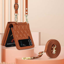 Carica l'immagine nel visualizzatore di Gallery, Casekis Crossbody Cardholder Phone Case For Galaxy Z Flip 4 Brown
