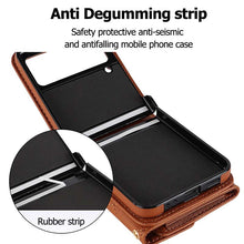 Carica l'immagine nel visualizzatore di Gallery, Casekis Crossbody Cardholder Phone Case For Galaxy Z Flip 3 Brown
