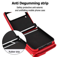 Load image into Gallery viewer, Casekis Crossbody Cardholder Phone Case For Galaxy Z Flip 3 Red

