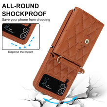 Carica l'immagine nel visualizzatore di Gallery, Casekis Crossbody Cardholder Phone Case For Galaxy Z Flip 4 Brown
