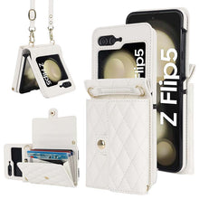 Load image into Gallery viewer, Casekis Crossbody Cardholder Phone Case For Galaxy Z Flip 5 White
