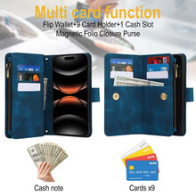 Carregar imagem no visualizador da galeria, Casekis Crossbody 9 Card Holder Phone Case Navy Blue
