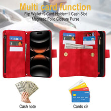 画像をギャラリービューアに読み込む, Casekis Crossbody 9 Card Holder Phone Case Red
