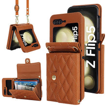 Carica l'immagine nel visualizzatore di Gallery, Casekis Crossbody Cardholder Phone Case For Galaxy Z Flip 5 Brown

