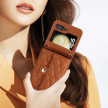 Carica l'immagine nel visualizzatore di Gallery, Casekis Crossbody Cardholder Phone Case For Galaxy Z Flip 5 Brown
