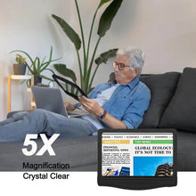 Load image into Gallery viewer, 5X Rechargeable Full Book Page Reading Magnifier
