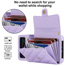 Load image into Gallery viewer, Casekis Crossbody Cardholder Phone Case For Galaxy Z Flip 4 Purple
