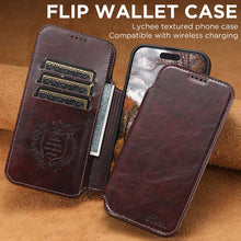 Load image into Gallery viewer, Casekis Leather Wallet MagSafe Phone Case Brown
