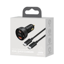 Load image into Gallery viewer, Dual Fast Charger Car Charger 100W Digital Display
