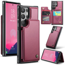 Görseli Galeri görüntüleyiciye yükleyin, Casekis RFID Cardholder Wallet Phone Case Red Wine
