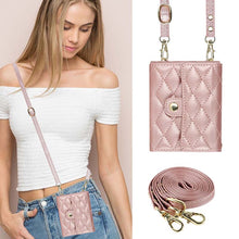 Load image into Gallery viewer, Casekis Crossbody Cardholder Phone Case For Galaxy Z Flip 5 Rose Gold
