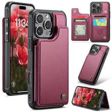 Görseli Galeri görüntüleyiciye yükleyin, Casekis RFID Cardholder Wallet Phone Case Red Wine
