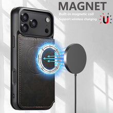 Carica l'immagine nel visualizzatore di Gallery, Casekis Leather Wallet MagSafe Phone Case Black
