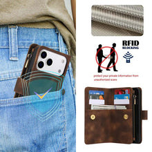 Load image into Gallery viewer, Casekis Crossbody 9 Card Holder Phone Case Brown
