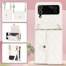 Load image into Gallery viewer, Casekis Crossbody Cardholder Phone Case For Galaxy Z Flip 4 White
