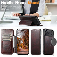 Load image into Gallery viewer, Casekis Leather Wallet MagSafe Phone Case Brown
