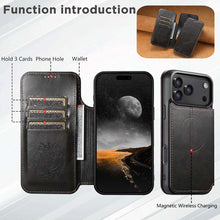 Carica l'immagine nel visualizzatore di Gallery, Casekis Leather Wallet MagSafe Phone Case Black
