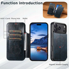 Carica l'immagine nel visualizzatore di Gallery, Casekis Leather Wallet MagSafe Phone Case Blue
