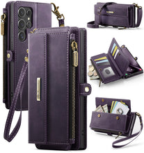 Charger l'image dans la galerie, Casekis Crossbody Leather Wallet RFID Phone Case Purple
