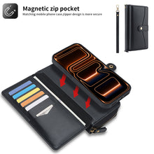 Charger l'image dans la galerie, CASEKIS 2-in-1 Magnetic Detachable Wallet Case with RFID Blocking, 16 Card Slots &amp; Zipper Pocket Black
