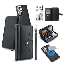 Charger l'image dans la galerie, CASEKIS 2-in-1 Magnetic Detachable Wallet Case with RFID Blocking, 16 Card Slots &amp; Zipper Pocket Black

