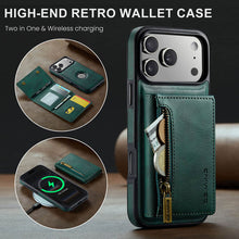 गैलरी व्यूवर में इमेज लोड करें, Casekis RFID Magnetic Detachable Leather Wallet Phone Case Green
