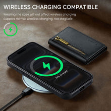 Carregar imagem no visualizador da galeria, Casekis RFID Magnetic Detachable Leather Wallet Phone Case Black
