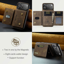 Load image into Gallery viewer, Casekis Magnetic Wallet Detachable Phone Case Coffee
