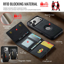 Carregar imagem no visualizador da galeria, Casekis RFID Magnetic Detachable Leather Wallet Phone Case Black
