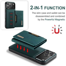 Load image into Gallery viewer, Casekis Magnetic Wallet Detachable Phone Case Green
