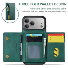गैलरी व्यूवर में इमेज लोड करें, Casekis RFID Magnetic Detachable Leather Wallet Phone Case Green
