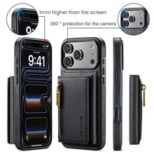 Carregar imagem no visualizador da galeria, Casekis RFID Magnetic Detachable Leather Wallet Phone Case Black
