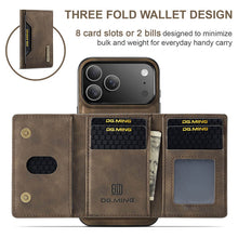 Load image into Gallery viewer, Casekis Magnetic Wallet Detachable Phone Case Coffee

