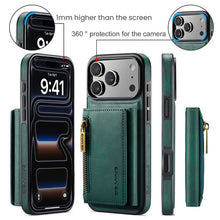 गैलरी व्यूवर में इमेज लोड करें, Casekis RFID Magnetic Detachable Leather Wallet Phone Case Green
