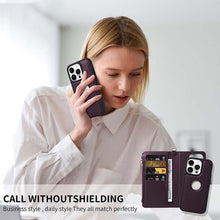 画像をギャラリービューアに読み込む, Casekis Cardholder Case with Wrist Strap,Compatible with MagSafe,Zipper Pocket,Dark Purple
