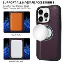 画像をギャラリービューアに読み込む, Casekis Cardholder Case with Wrist Strap,Compatible with MagSafe,Zipper Pocket,Dark Purple

