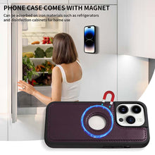 画像をギャラリービューアに読み込む, Casekis Cardholder Case with Wrist Strap,Compatible with MagSafe,Zipper Pocket,Dark Purple
