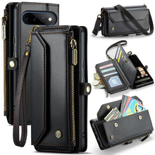 Charger l'image dans la galerie, Casekis Cardholer Zipper Wallet Crossbody Phone Case Black
