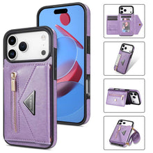 Charger l'image dans la galerie, Casekis Crossbody Strap Leather Magnetic Wallet Phone Case Purple

