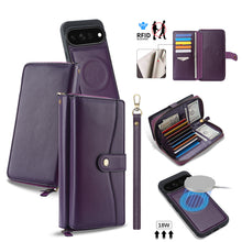 Muat gambar ke penampil Galeri, CASEKIS 2-in-1 Magnetic Detachable Wallet Case with RFID Blocking, 16 Card Slots &amp; Zipper Pocket Purple

