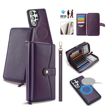 Muat gambar ke penampil Galeri, CASEKIS 2-in-1 Magnetic Detachable Wallet Case with RFID Blocking, 16 Card Slots &amp; Zipper Pocket Purple
