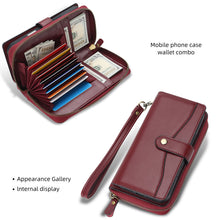 Load image into Gallery viewer, CASEKIS 2-in-1 Magnetic Detachable Wallet Case with RFID Blocking, 16 Card Slots &amp; Zipper Pocket Red
