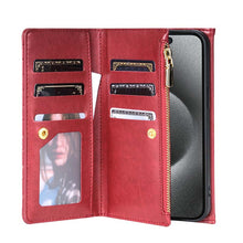 Lade das Bild in den Galerie-Viewer, Casekis 7-Slot Foldable Crossbody Wallet Phone Case Red
